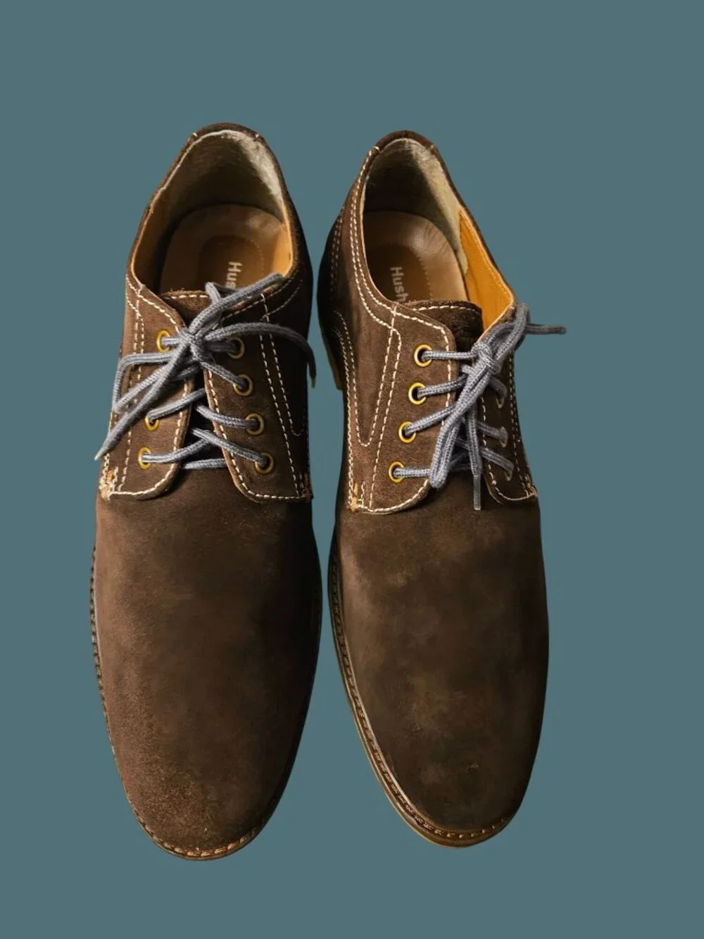 Hush Puppies HPO2 Flex Rohan Rigby Suede Oxford Shoes Size 10.5 Wide